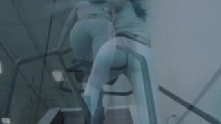 Kati3Kat - blue hair girl training in the gym