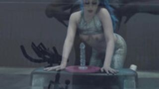 Kati3Kat - blue hair girl training in the gym