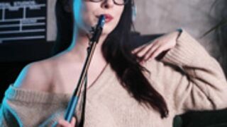 Girl in Glasses Smokes and Sucks Big cock while I Cunni