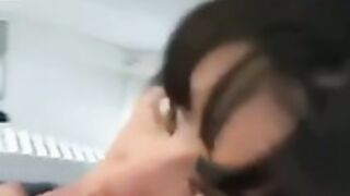 Green Eyed Beauty sucking under the table