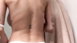 Ashley Matheson teasing after shower