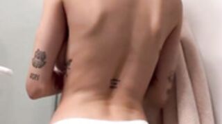 Ashley Matheson teasing after shower