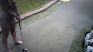 Lily_is_naked:Lily playing golf