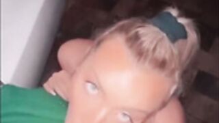 Riding Cock in The backseat Ends with Facial