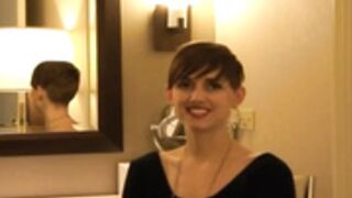 beautiful girl shaves head smooth bald