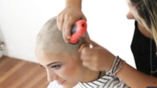 stunning girl shaved smooth bald