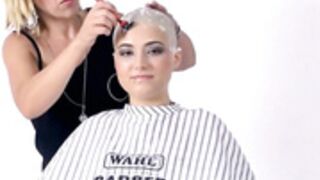 stunning girl shaved smooth bald
