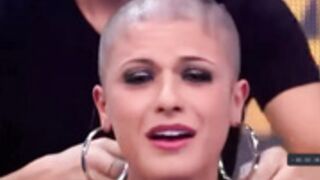 stunning bikini clad Brazilian model head shaved live t