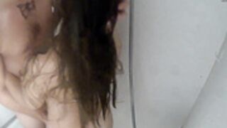 Esenia and Dima have sex in the shower cabin