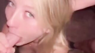 Private double blowjob