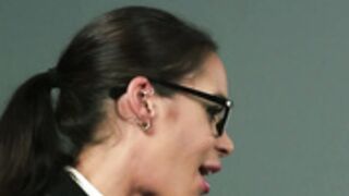 Heavy cumshot on office