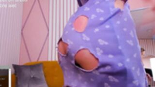 Milablush in just a disappearing dress on 8 Nov 2022