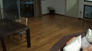 Elettra watches porn movies and rubs her pussy