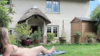 Lily_is_naked:Lily and the dog.