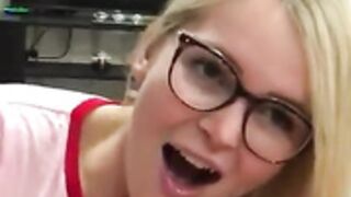 crazy blonde finishing guy off