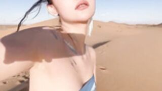 azhua chinese model shows sexy slender body