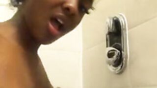 ebony sucking dildo