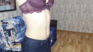 Angelica Jem skinny brunette strips