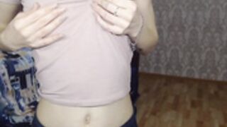Angelica Jem skinny brunette strips