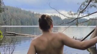 Elena hiking naked
