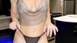 Vicky Stark - Mesh Party Tops Try On