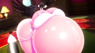 Albedo (overlord) belly and body inflation