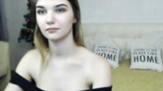 Hallie Davis cute girl rubs her pussy