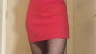 Red Dress - Black Tights - Amazing