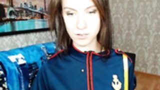 Angelica Jem skinny brunette strips. Perfect body 6