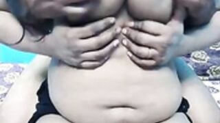 Huge boobs of Rosy-22 getting squeezed so hard