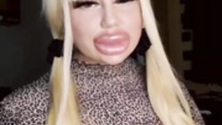 Incredible Huge fake lips!!!