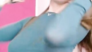 ladyen loves her green t shirt fine ass