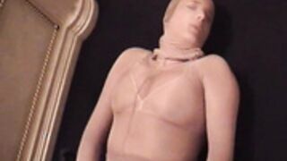 Suntan pantyhose encasement seduction