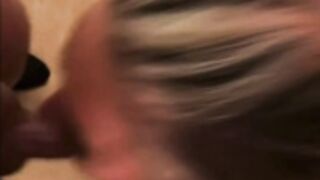 Big ass British slut takes facial